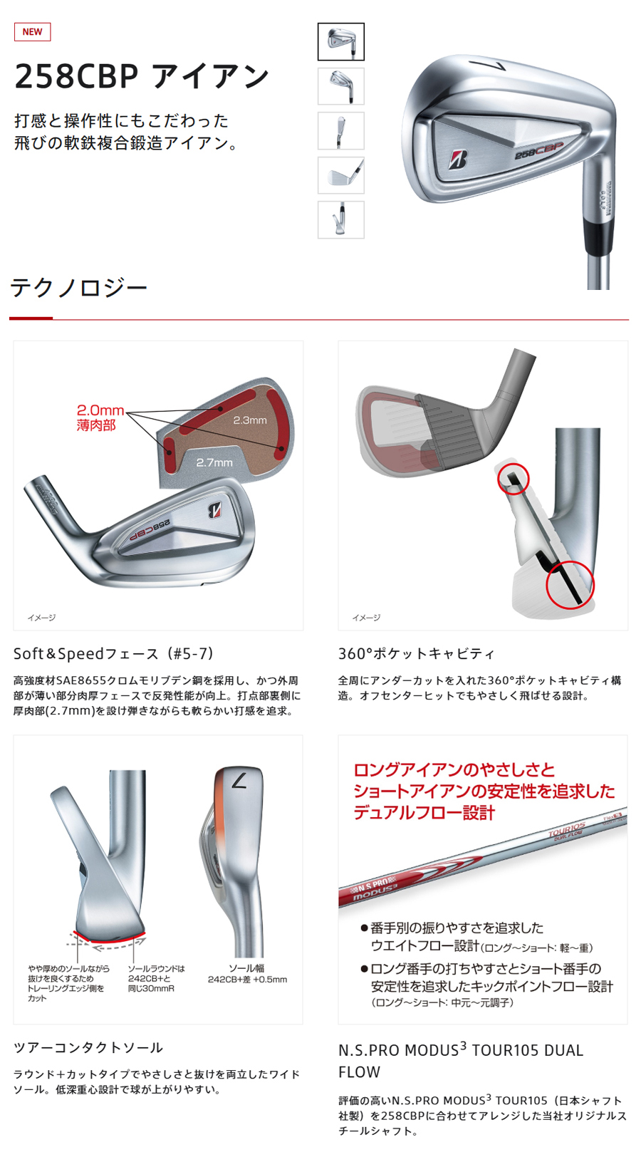 B Series BRIDGESTONE GOLF 258CBP IRON CUSTOM / ブリヂストン