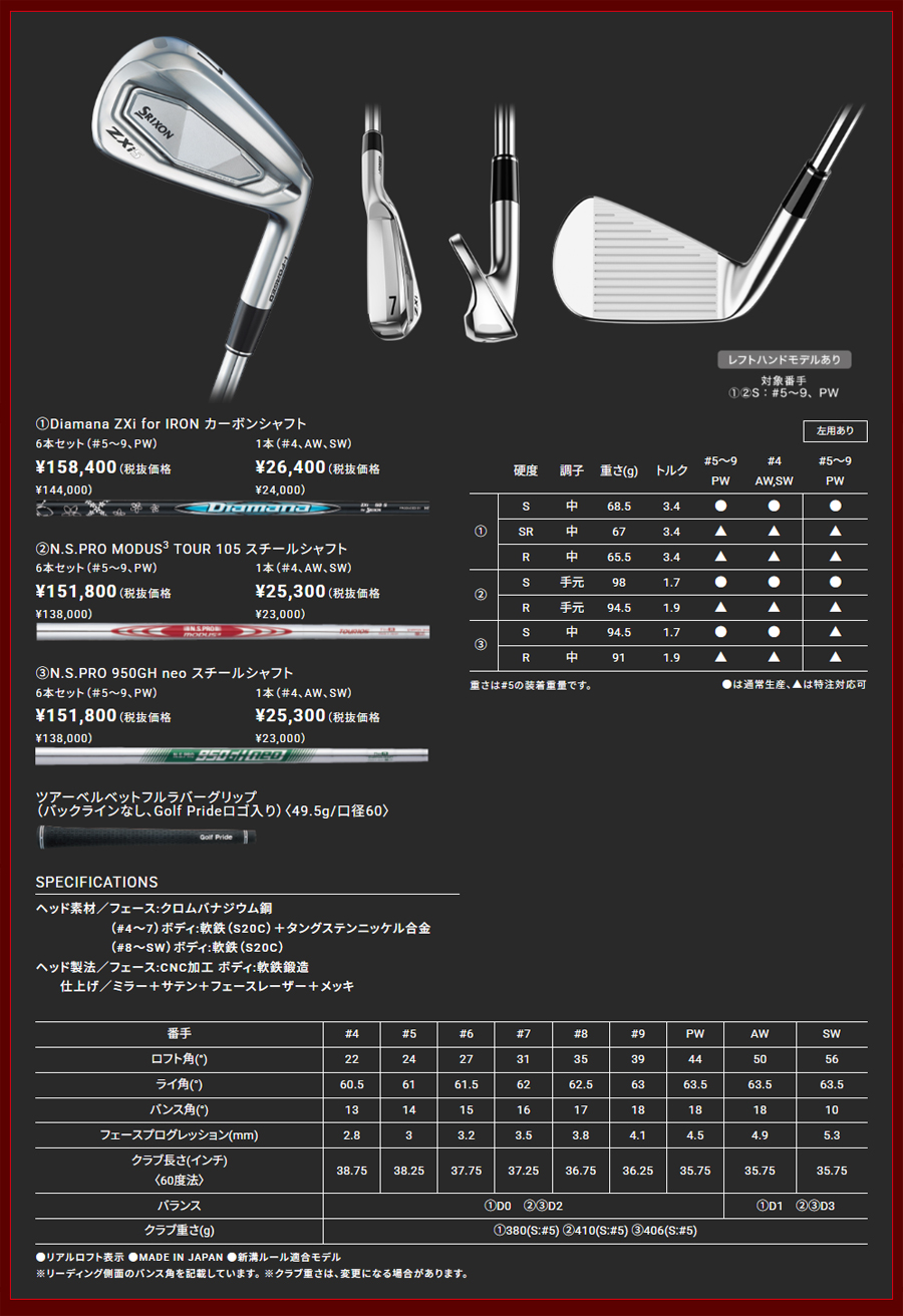 ZXi DUNLOP SRIXON ZXi5 IRON / ダンロップ スリクソン アイアン