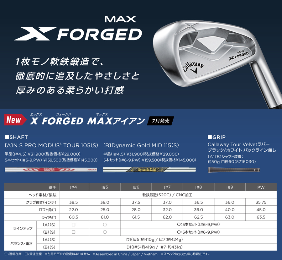 Callaway（キャロウェイ） Callaway X FORGED MAX IRON / キャロウェイ
