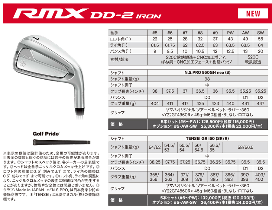 RMX YAMAHA DD-2 IRON / ヤマハ リミックス アイアン 5本セット(＃6