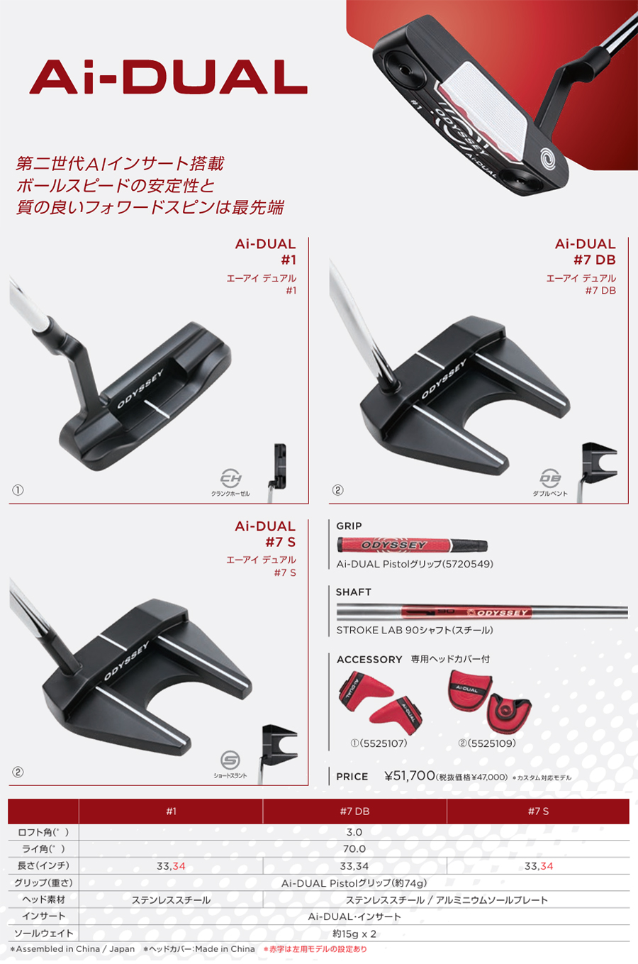 ODYSSEY（キャロウェイゴルフ） ODYSSEY Ai-DUAL ＃1 PUTTER LEFT