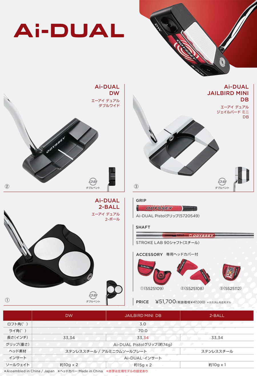 ODYSSEY（キャロウェイゴルフ） ODYSSEY Ai-DUAL JAILBIRD MINI PUTTER