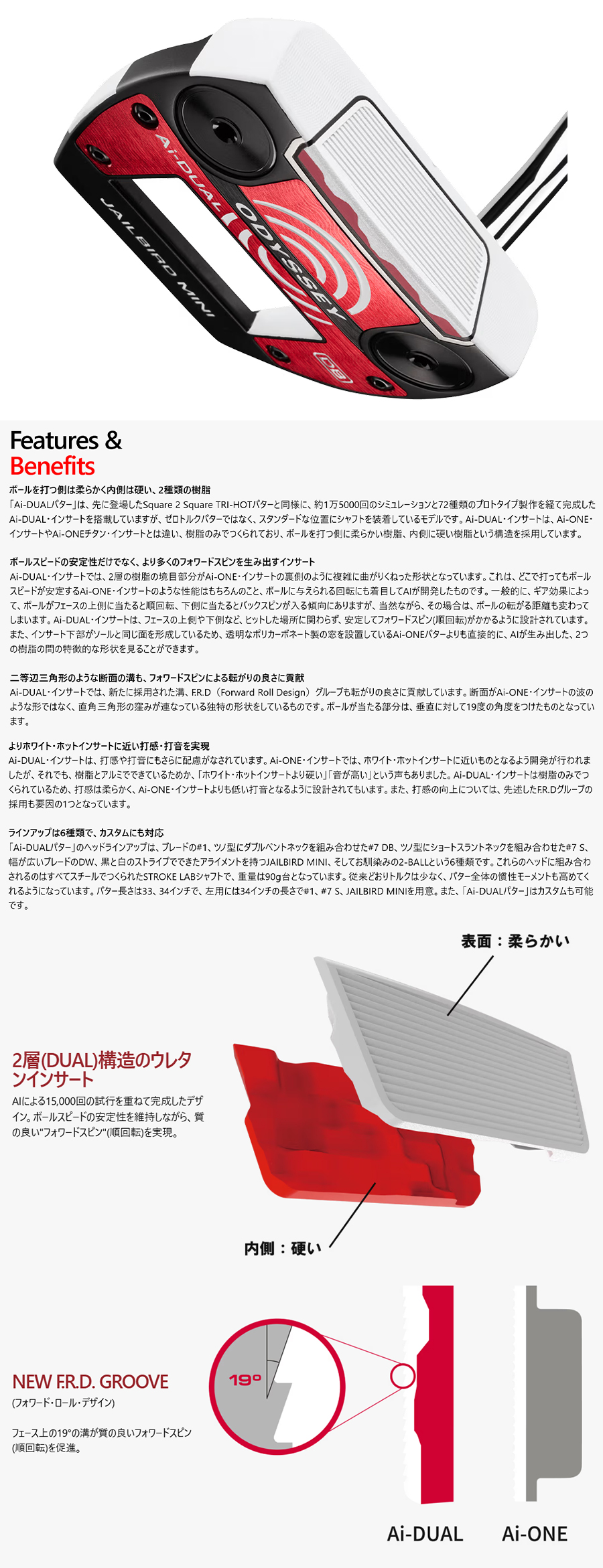 ODYSSEY（キャロウェイゴルフ） ODYSSEY Ai-DUAL JAILBIRD MINI PUTTER