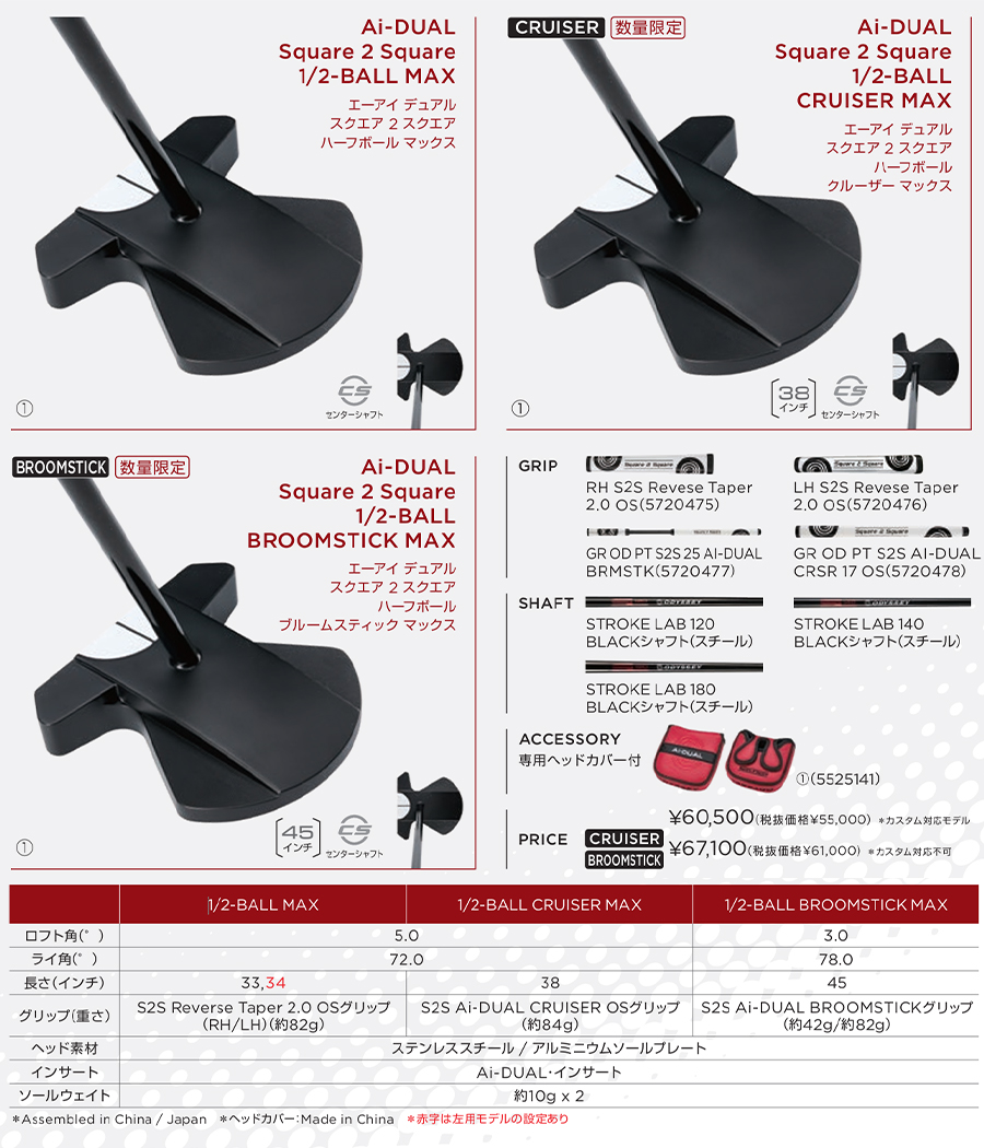 ODYSSEY（キャロウェイゴルフ） ODYSSEY Ai-DUAL Square 2 1/2-BALL