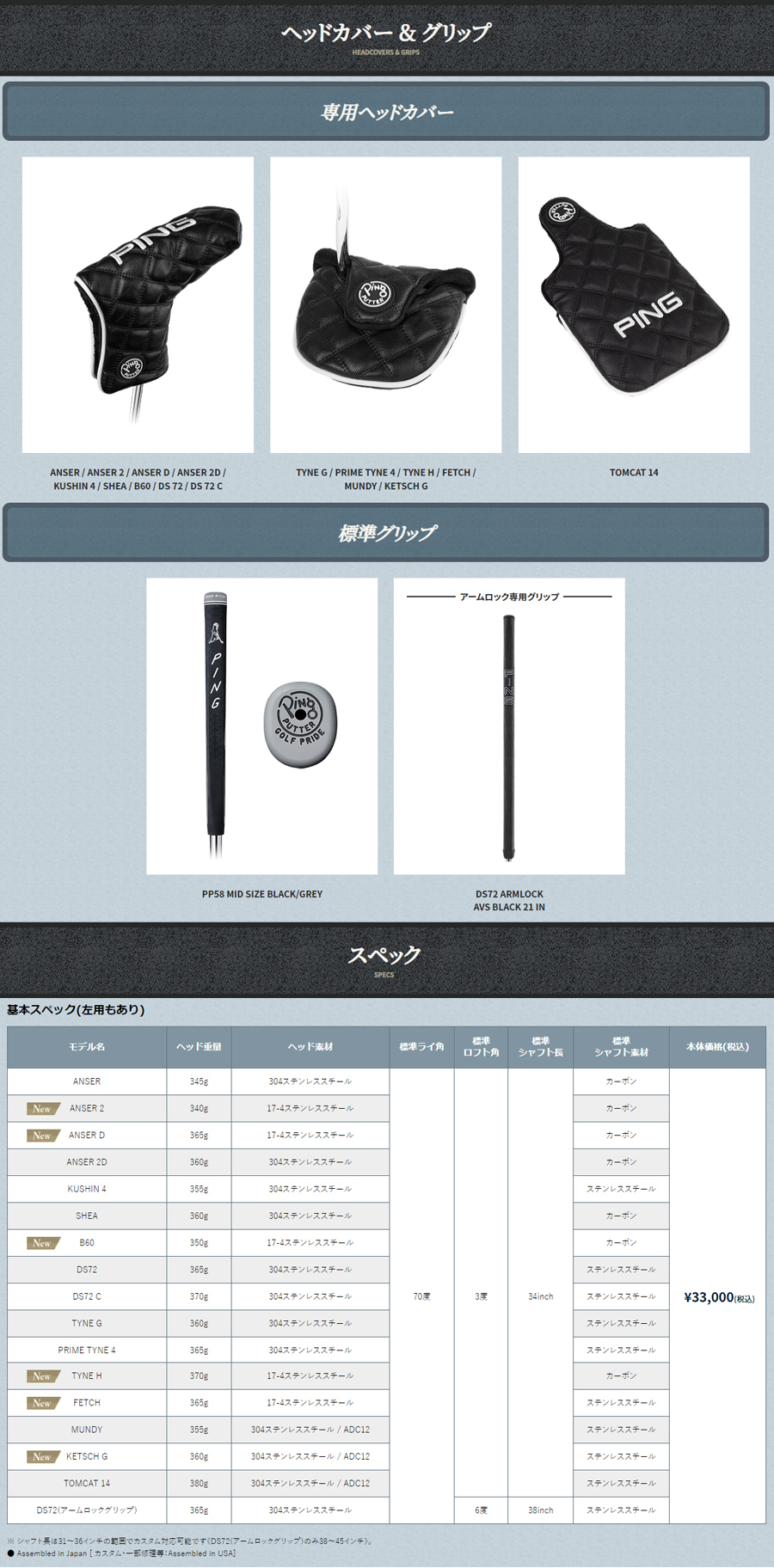 PING（ピン） 【在庫限り】PING 2024 PUTTER ANSER D / ピン 2024