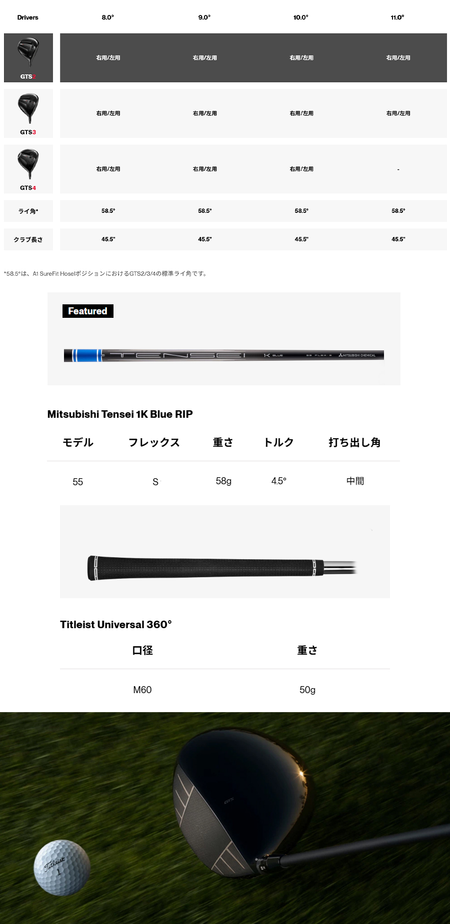 Titleist（タイトリスト） Titleist GTS2 DRIVER / タイトリスト GTS2