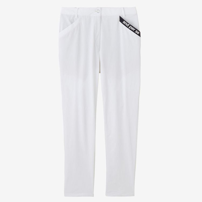 and per se ホワイトパンツ ストレッチ クールラスティング パンツ(ロングパンツ)|and per se