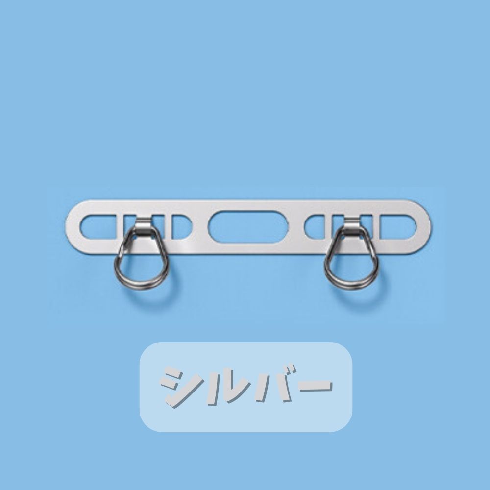 スマホ ストラップホルダー ステンレス 2口 金属 2点吊り 極薄 iPhone 16 15 14 13 12 傷つかない 丈夫 頑丈 ホルダー おしゃれ 落下防止 | ブランド登録なし | 03