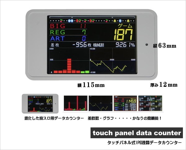 パチスロ用│スロット用│ミニデータカウンター│タッチパネル式IPS