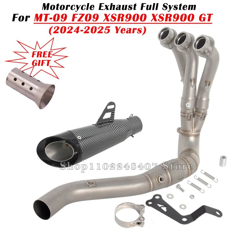 MT-09/XSR900 用フルエキストレート+スリップオン 並行輸入品MT-09 FZ09 XSR900 GT 2024 2025用スリップオン オートバイ