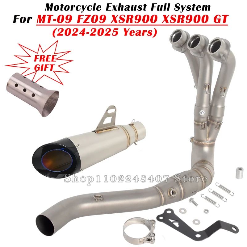 MT-09/XSR900 用フルエキストレート+スリップオン 並行輸入品MT-09 FZ09 XSR900 GT 2024 2025用スリップオン オートバイ