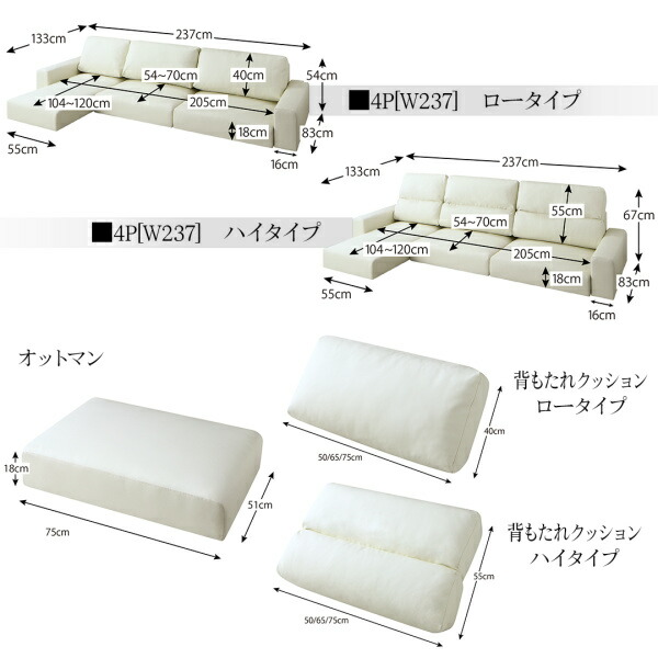 カウチソファ ローソファ フロアソファ コーナーソファ ソファー こたつ あぐら ３人掛け ３人用 座椅子  肘付き 肘掛け ペット レザー 合皮 ロータイプ 3P | ブランド登録なし | 19