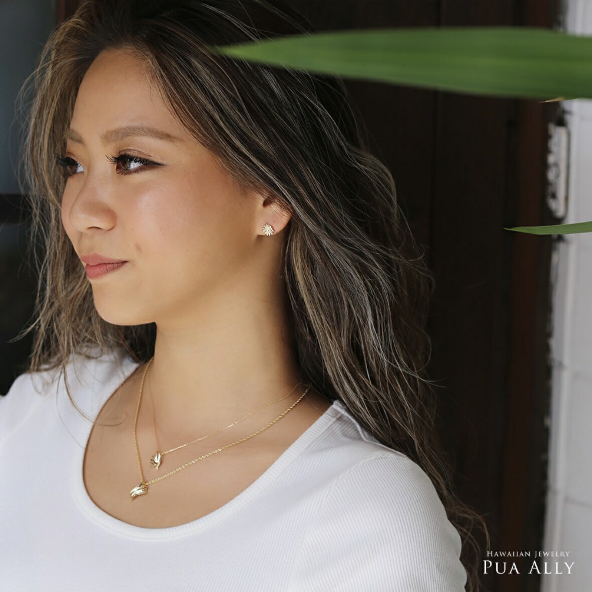 ハワイアン14Kピアス ハワイアンジュエリー ピアス 14K ピンクゴールド プルメリア フープ