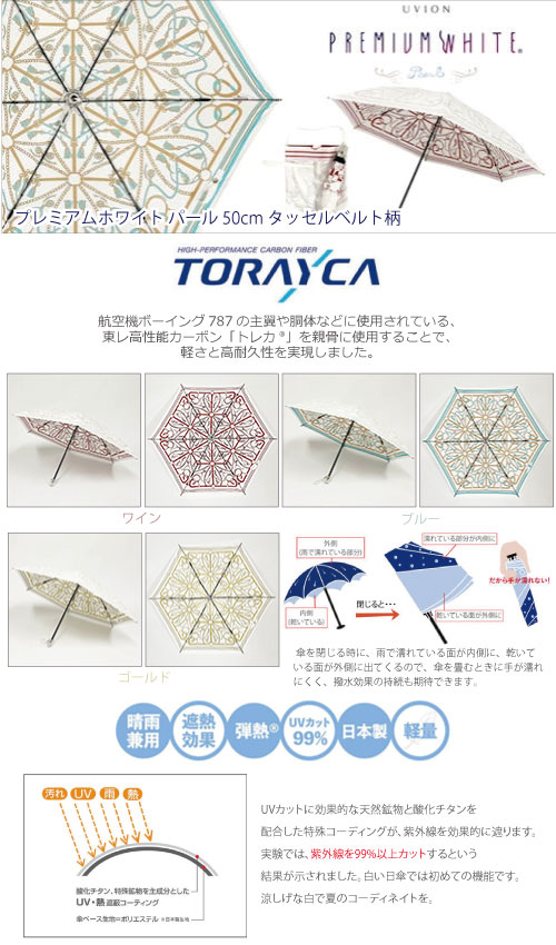 プレミアムホワイト タッセルベルト柄 晴雨兼用傘 紫外線カット 高級感 パール調 スワロフスキー 2WAY傘袋 軽量 耐久性 上品なデザイン おしゃれ傘 便利な傘袋 日傘 雨傘 ファッションアクセサリー 贈り物 エレガント 紫外線対策 豪華 シンプルで高級 雨の日コーデ