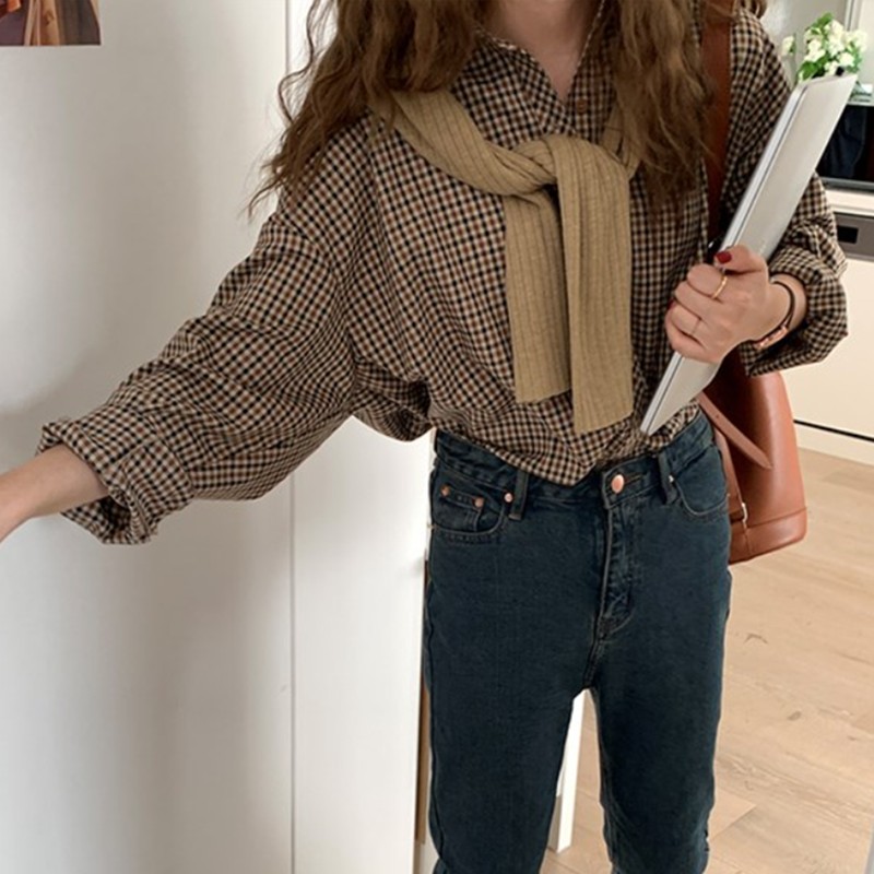 レディース シャツ ブラウス ギンガムチェック チェック柄 長袖 キレイ