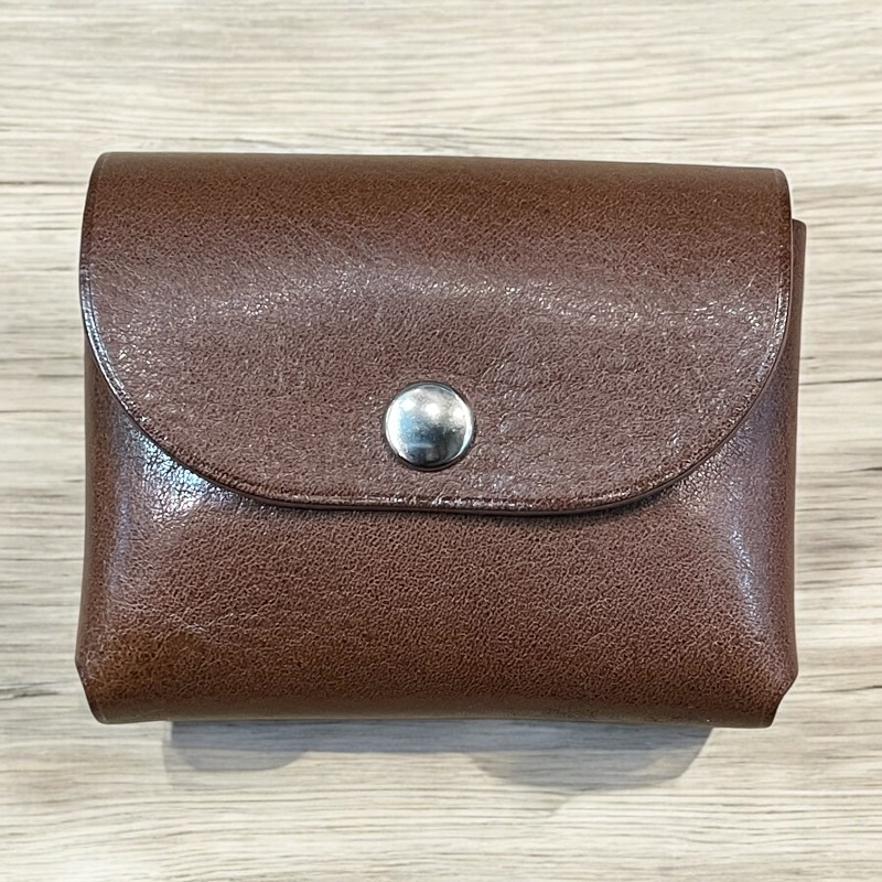 レザー コンパクト財布 ブラウン 新品Japan お札が折れない コンパクト財布 ミニ財布 本革 レザー 日本製 財布