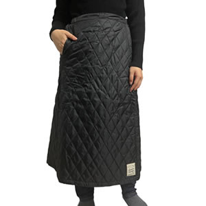 送料無料 裏ボア 巻きスカート ロング 中綿キルト 撥水 マキシ丈 2WAY