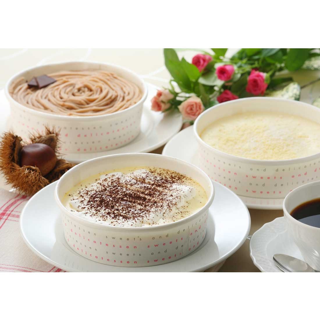 送料無料 ダノイ レストランのケーキセット 約12cm 3種類3個入 チーズ