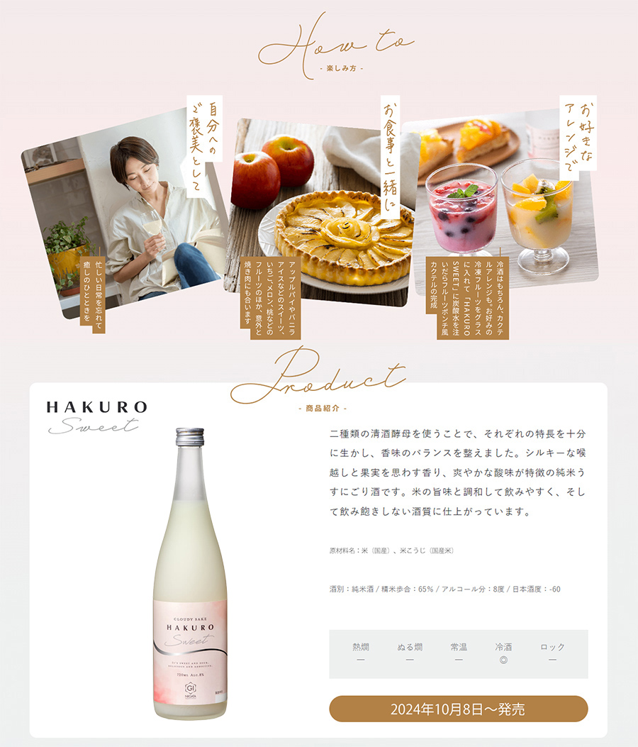 柏露 新潟県 柏露酒造 HAKURO SWEET 超甘口 うすにごり酒 720ml