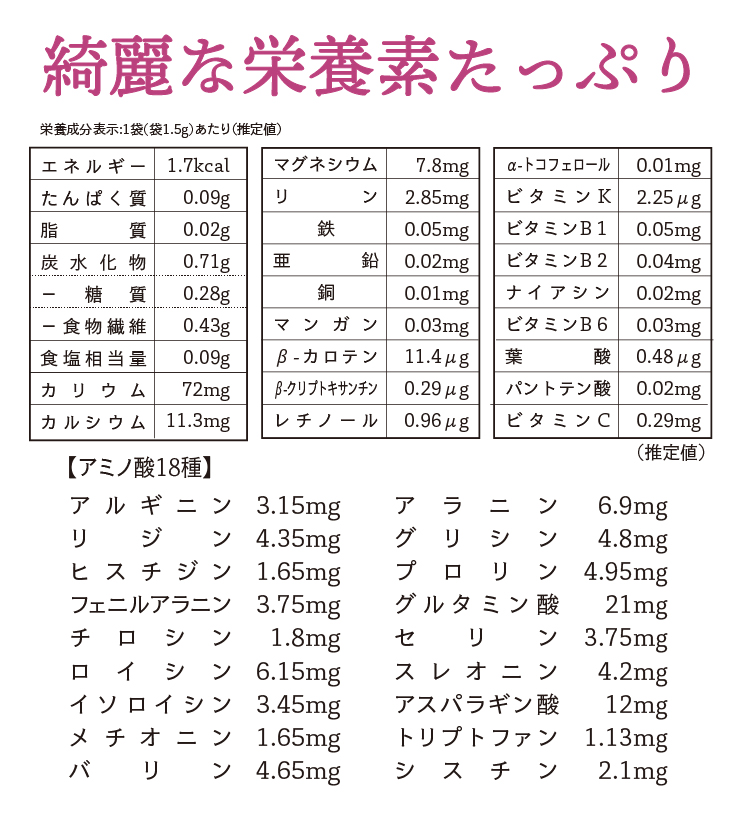 綺麗な栄養素たっぷり