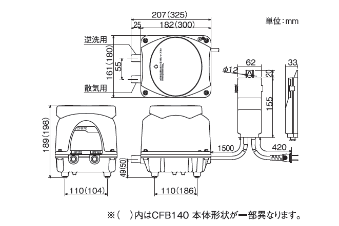 CFB100 エアーポンプ CFB100 フジクリーン工業 1年保証付