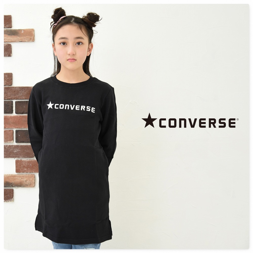 良質 converse 長袖 ビッグロゴ カジュアル オシャレ チュニック