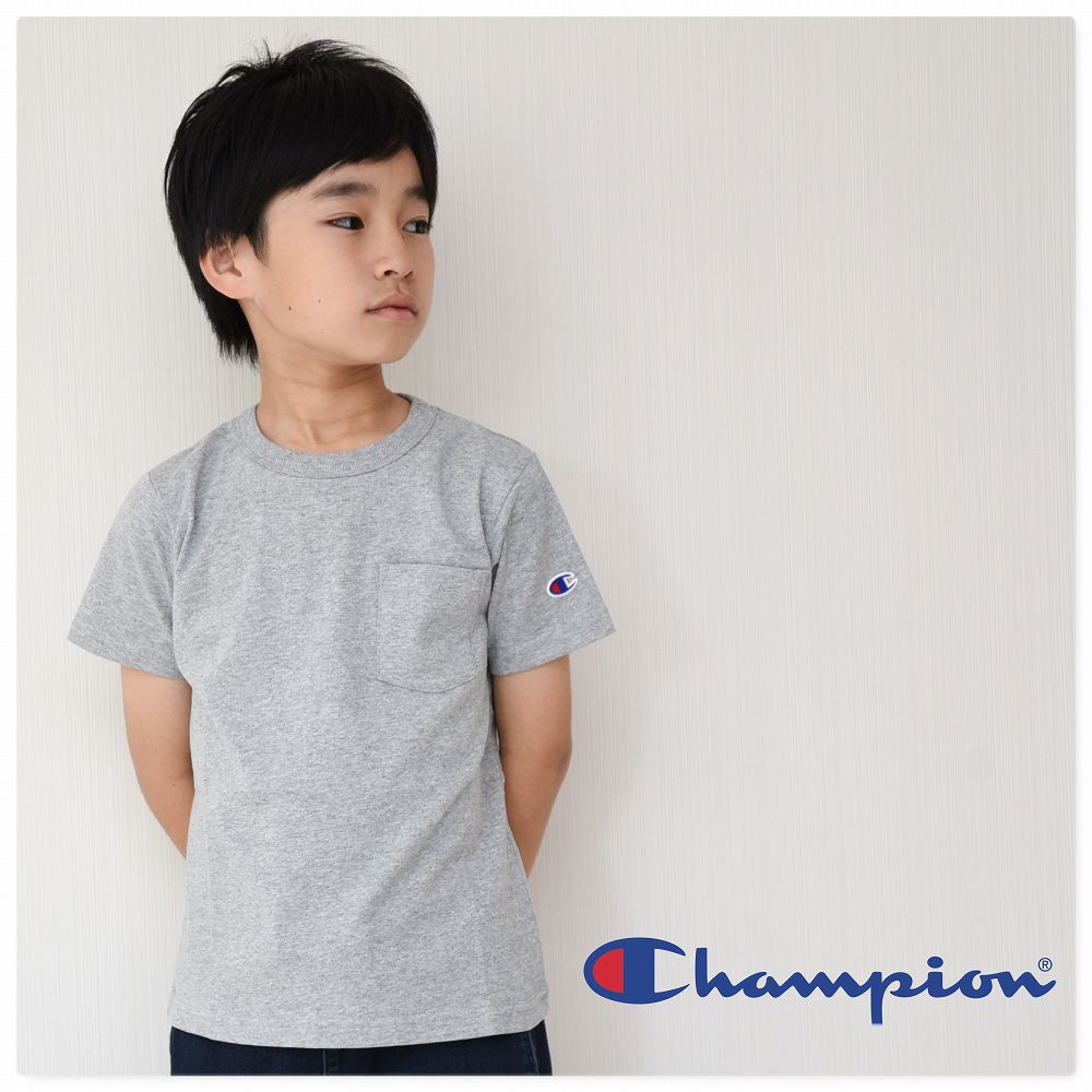 子供服 Tシャツ チャンピオン champion 半袖 キッズ 胸ポケット 男の子