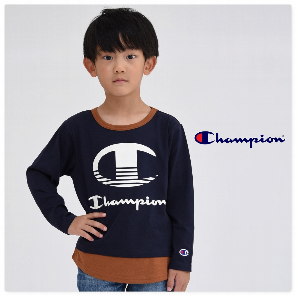 子供服 長袖 チャンピオン 国内正規品 男の子 Tシャツ champion キッズ
