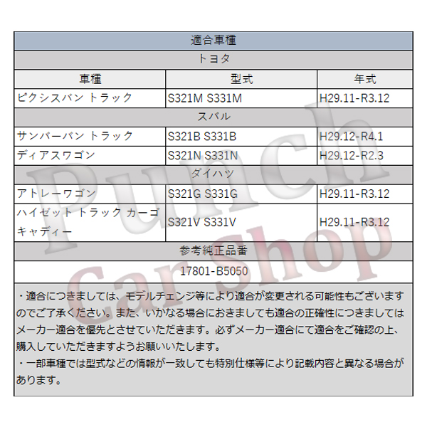 ダイハツ ハイゼット トラック カーゴ キャディー S321V S331V H29.11-R3.12 エアフィルター 17801-B5050 エアエレメント 【FE28】 | ハイゼット | 05