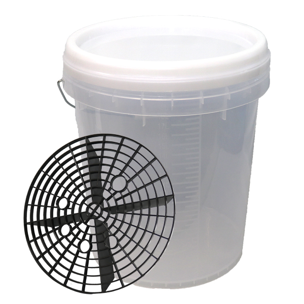 神風コレクション　洗車バケツ　グリッドガード付き レビュー特典あり】グリッドガード付き 洗車バケツ 20L 大容量 蓋 砂石