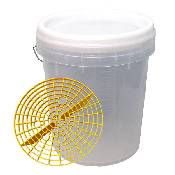 レビュー特典あり】グリッドガード付き 洗車バケツ 20L 大容量 蓋 砂石