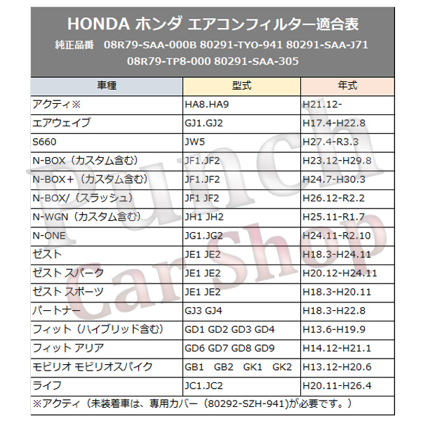23 2点おまとめ HONDA エアコンフィルター ホンダ ゼスト ゼストスパーク ゼスト
