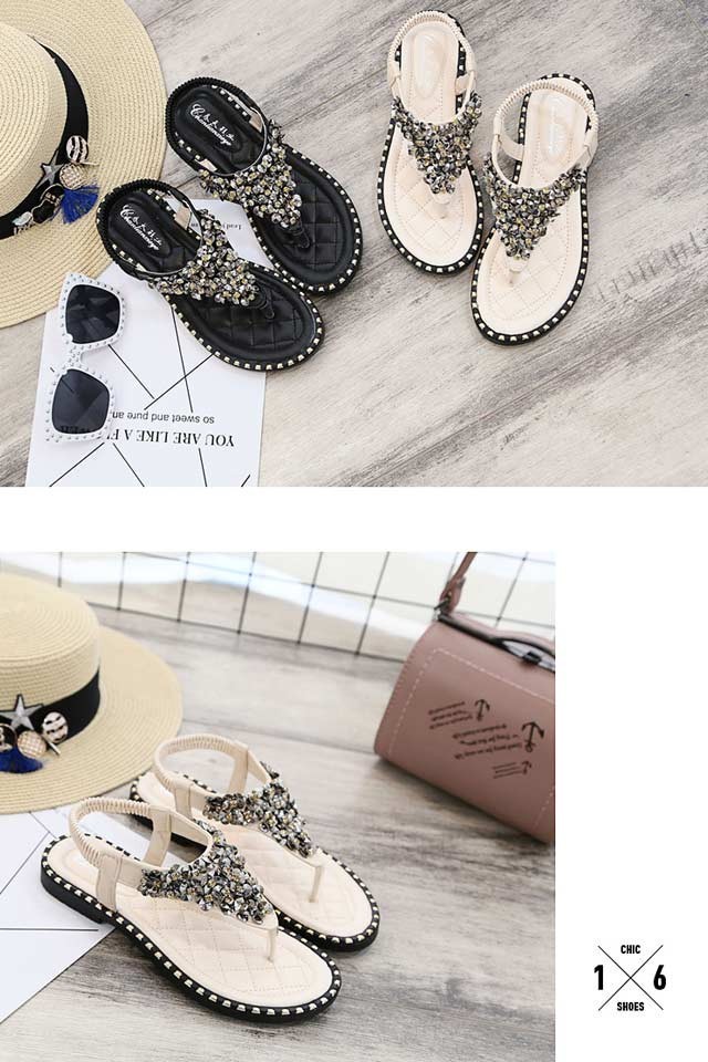 【25P☆きらめくビジューが可愛すぎる☆】CHANEL ビーチサンダル キラキラカラフルビジューサンダル ALI.KIRASAN5