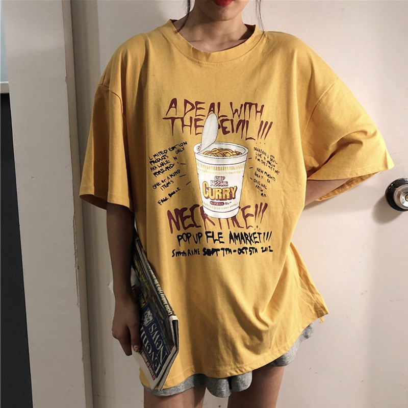 大きいサイズ レディース Tシャツ カップラーメン ゆったり ワイド 