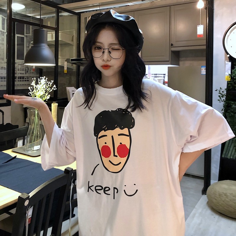 45R 　Tシャツ　かわいい笑顔45Rがついてる　今日は天気　サイズMだが大きめ 大きいサイズ レディース Tシャツ ゆったり ワイド オシャレ