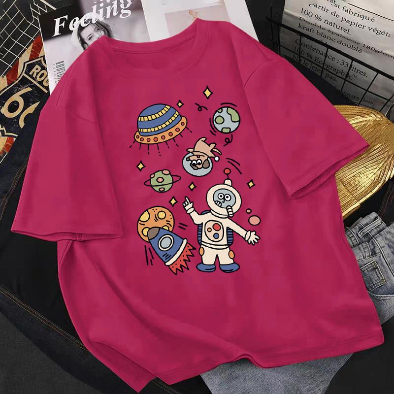 大きいサイズ レディース Ｔシャツ 宇宙 ゆったり かわいい 落書き