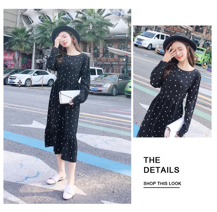 大きいサイズ レディース 水玉 ロング ワンピース XL〜3XL LL 2L 3L