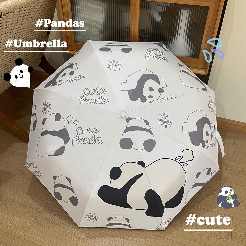 【ANTEPRIMA】So Cute！ペアパンダモチーフ晴雨兼用 傘 ペアパンダモチーフ晴雨兼用折りたたみ傘/ミントグリーン