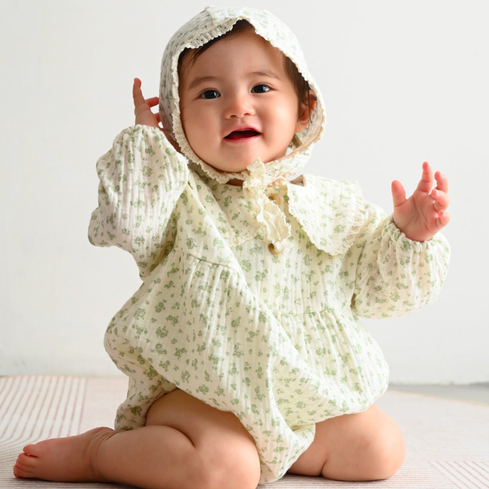mabli 2y ロンパースボンネットセット mabli ロンパース&ボンネット2y