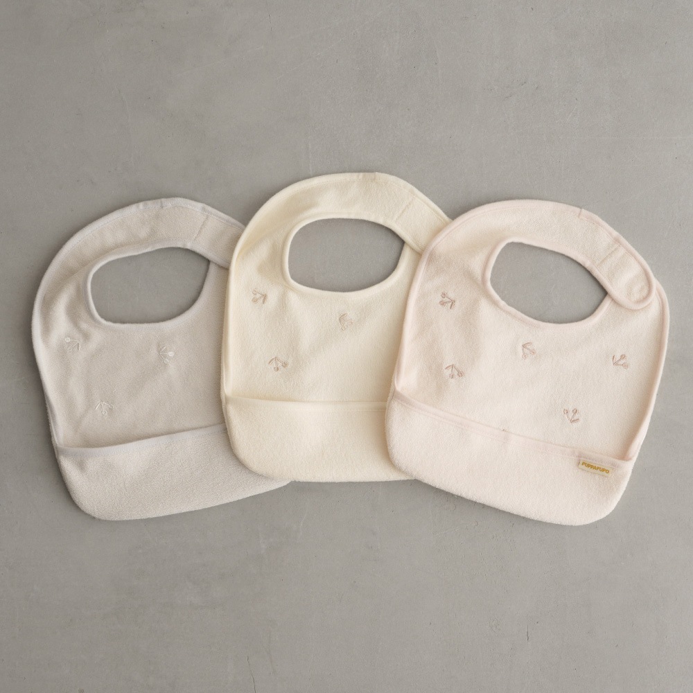 PUPPAPUPO（プッパプーポ） お食事エプロン 3枚セット 洗濯機OK パイル