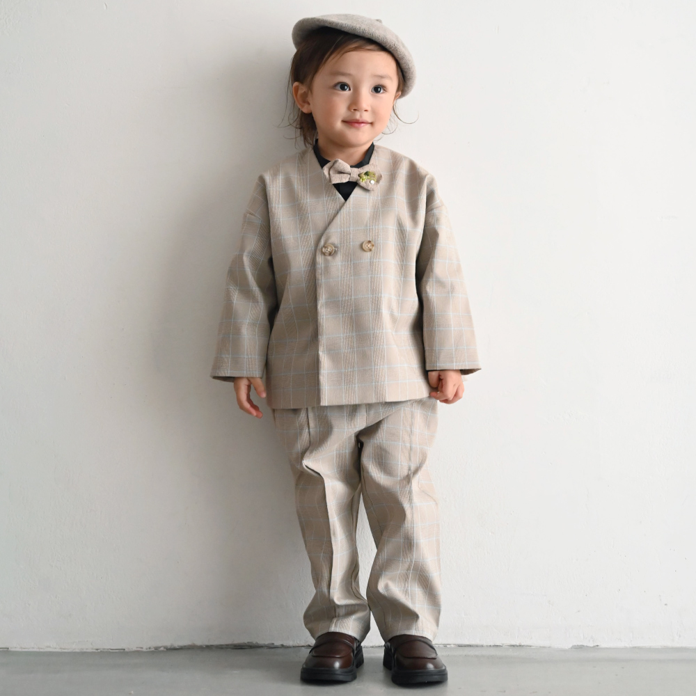 PUPPAPUPO セットアップ ノーカラージャケット フォーマルスーツ ジャケット 無地 シンプル キッズ  パンツ 90 100 110 120 130 子供服 男の子 プッパプーポ | PUPPAPUPO | 05