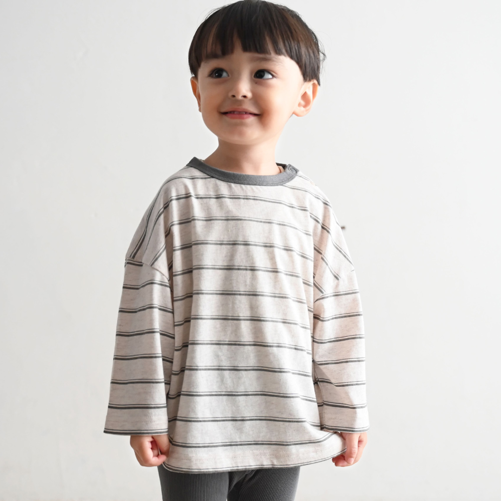 PUPPAPUPO（プッパプーポ） 【春夏】 オーバーサイズ 長袖 Tシャツ 綿
