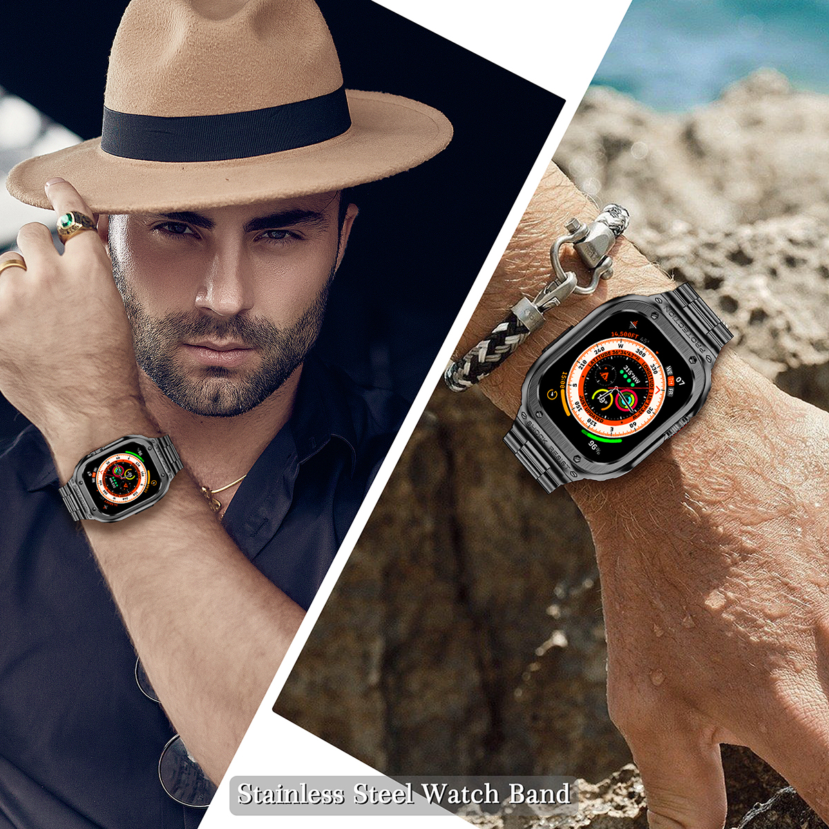 Apple Watch Ultra バンド 保護ケース付き 49mm アップルウォッチ 高級 