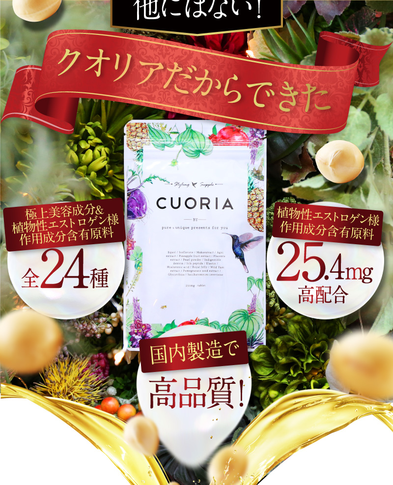 大豆イソフラボン サプリ CUORIA クオリア ププストア 無添加 1袋 送料