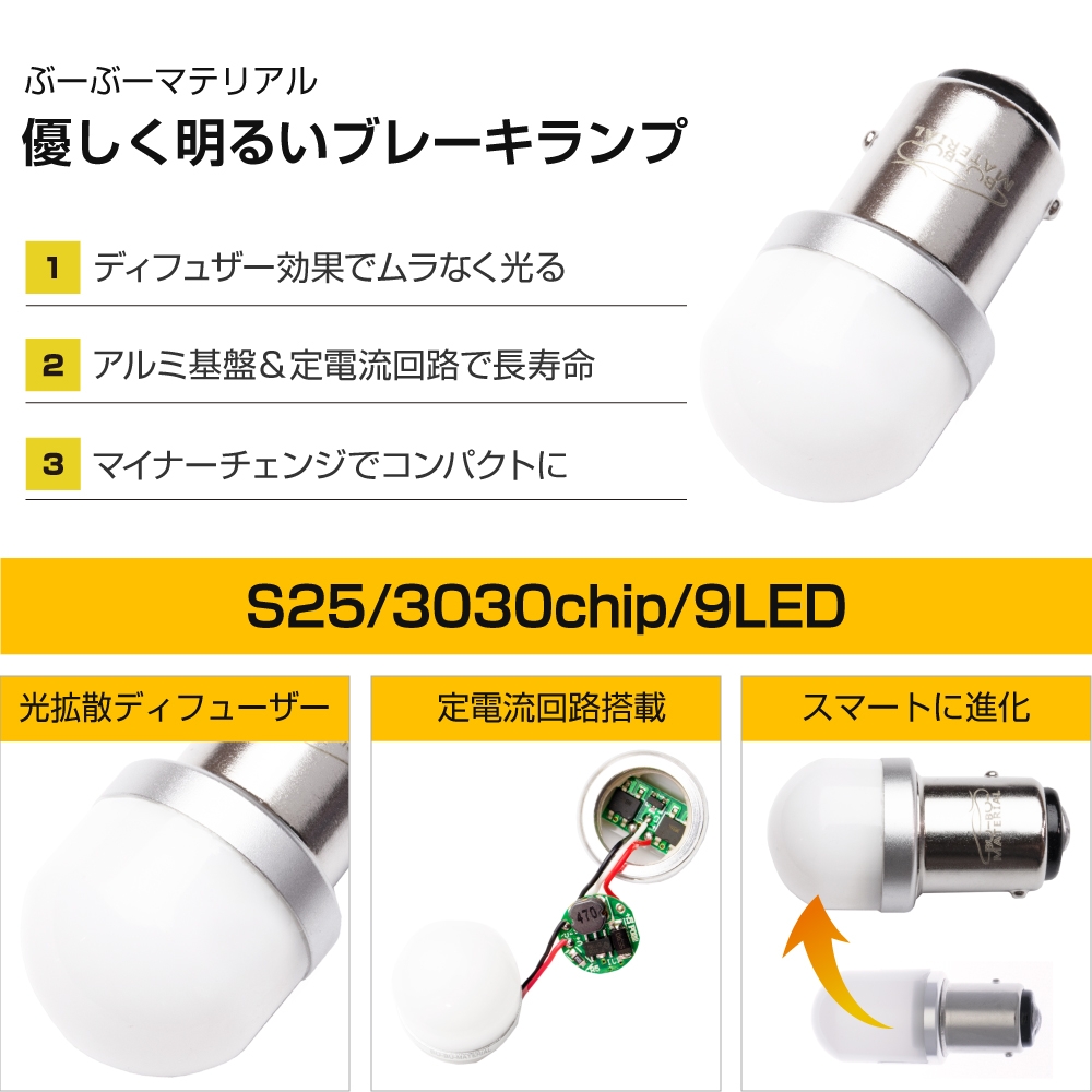 S25 ダブル LED ムラなく光る ブレーキランプ テールランプ レッド ホワイト 180度 段違い 2個 ぶーぶーマテリアル  :Brake-Y-S25-:ぶーぶーマテリアル - 通販 - Yahoo!ショッピング