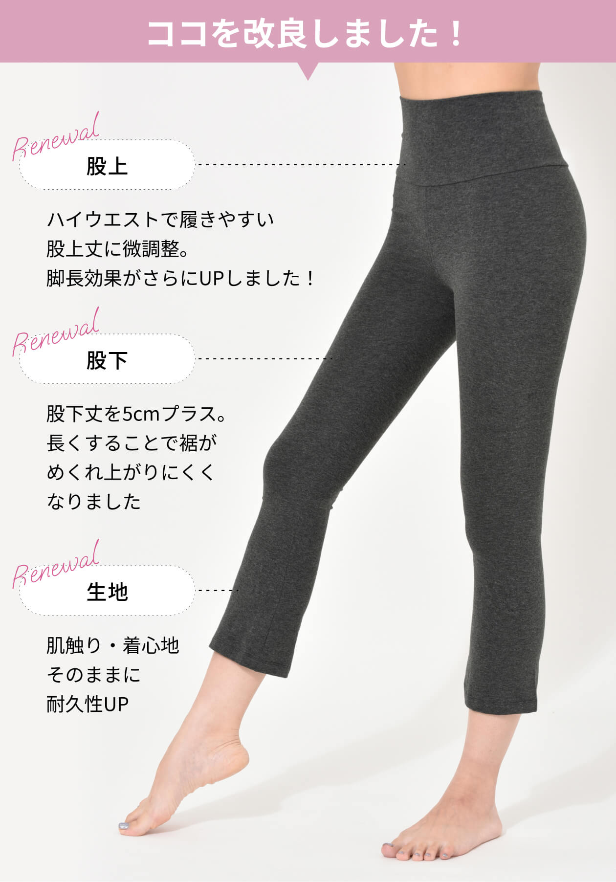 loopa ヨガウェア ズンバウェア コットンライクラ カプリ
