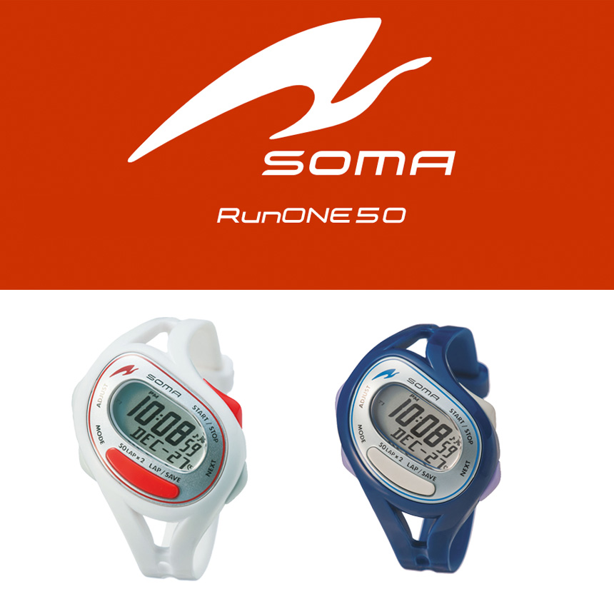 今季一番 SOMA ソーマ ランニングウォッチ RunONE50 ランワン50 NS23001 ホワイト×ブルー 時計 腕時計 高級 プレゼント  メンズ レディース 自動巻き ブランド fucoa.cl