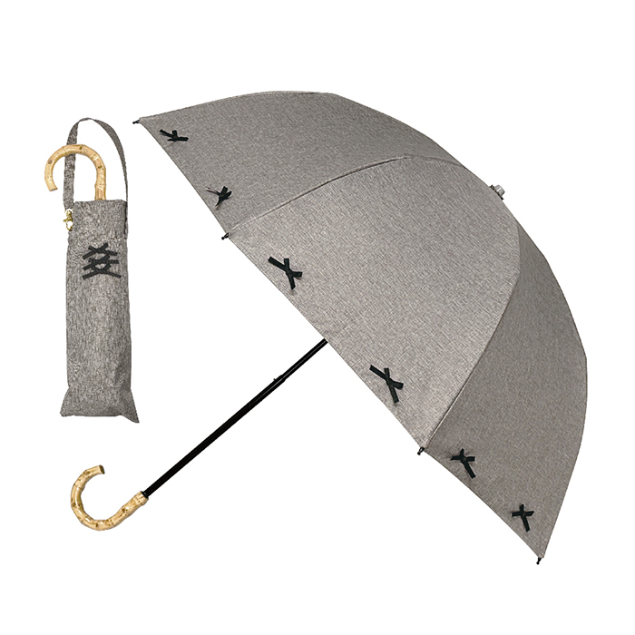 日傘 完全遮光 折りたたみ 2段 2way リボン かわいい おしゃれ 軽量 晴雨兼用傘 雨傘 UV...