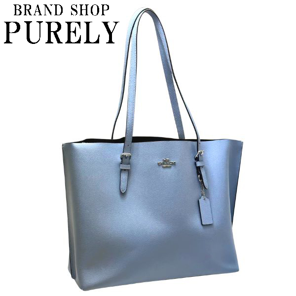 早い者勝ち！訳あり新品 COACH モリー トートバッグ シグネチャー柄 水色 COACH】コーチ モリー トートバッグ シグネチャー ライトブルー 水色