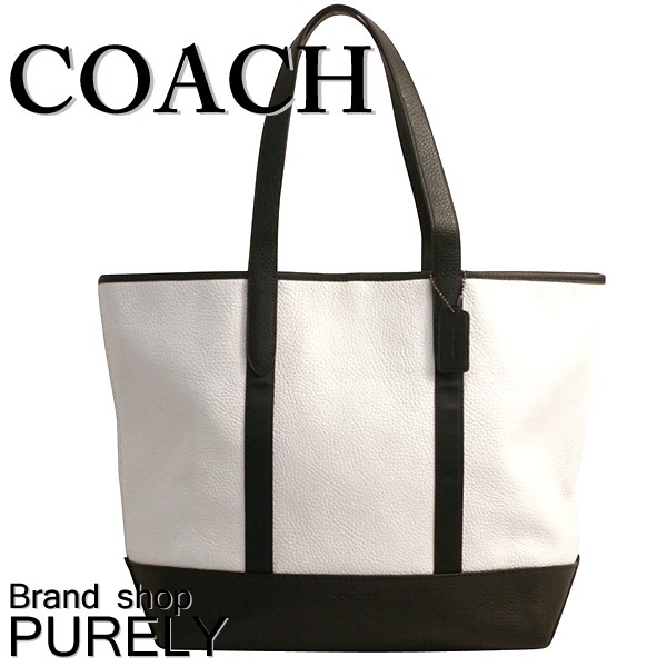 COACH F23248レザートートバッグ ホワイト/ブラック COACH（コーチ） 国内発送 バッグ メンズ トートバッグ カラーブロック